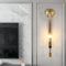 Contemporary Simplicity Hardware Ribbed Glass Column 1-Light Wall Sconce Lamp For Living Room