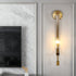 Contemporary Simplicity Hardware Ribbed Glass Column 1-Light Wall Sconce Lamp For Living Room