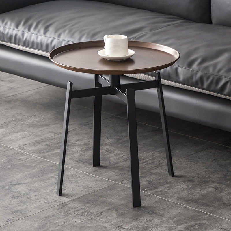 Modern Minimalist Round Iron Coffee Table 4-Legs For Living Room