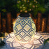 Modern Art Deco Solar Hollow Out Projection Lanterns Hemp Rope Iron LED Outdoor Light For Outdoor Patio