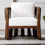 Contemporary Scandinavian Square Wood Rattan Fabric Chair Backrest Armrest For Living Room