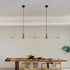 Contemporary Scandinavian Copper Brass Wood Strip LED Kitchen Island Light Chandelier For Dining Room