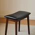 Modern Minimalist Rectangular Soft Leather Wood Vanity Stool For Bedroom