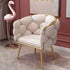 Contemporary Creative Half Round Bubble Fabric Metal Vanity Stool Backrest For Bedroom