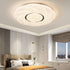 Modern Minimalist Cream Round Petal Iron Acrylic LED Flush Mount Ceiling Light For Bedroom