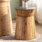 Traditional Rustic Wooden Pier Wood Column Side Table For Living Room