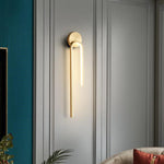 Modern Minimalist Copper Aluminum Round Hook LED Wall Sconce Lamp For Bedroom