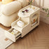 Contemporary Creative Square Tabletop Artificial Board Plastic Side Table 1-Cabinet For Living Room