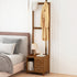 Modern Minimalist Rectangular Coat Rack Bamboo Density Panel Nightstand 1/3 Drawer For Bedroom