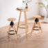 Contemporary Scandinavian Round Tripod Base Solid Wood Bar Stool Footrest For Dining Room