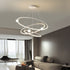 Modern Minimalist Multi Tier Circle Aluminum Iron Silicone LED Chandelier For Living Room