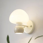 Contemporary Creative Mushroom Iron Glass 1-Light Wall Sconce Lamp For Bedroom