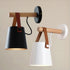 Modern Minimalist Wood Iron Cylinder 1-Light Wall Sconce Lamp For Bedside