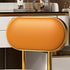 Contemporary Nordic PU Leather Upholstered Round Vanity Stool Backrest For Bedroom