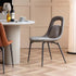 Contemporary Scandinavian Curved Leather Metal Tapered Legs Dining Chair Backrest For Dining Room