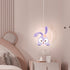 Contemporary Creative Kids Iron Aluminum Acrylic Circle StellaLou Rabbit LED Pendant Light For Bedroom