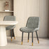 Modern Luxury Square Curved Leather Metal Dining Chair Backrest Armless For Dining Room
