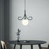 Modern Luxury Glass Ball Shade Arc Iron 1-Light Pendant Light For Living Room