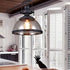 Contemporary Industrial Dome Iron Glass 1-Light Pendant Light For Living Room