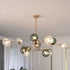 Contemporary Nordic Branch Line Orb Hardware Glass 6/8/12 Light Chandelier For Living Room