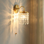 Traditional Vintage Round Shell Crystal Iron Frame 1-Light Wall Sconce Lamp For Living Room