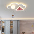 Contemporary Creative Kids Iron Acrylic Plane Cloud Astronaut LED Flush Mount Ceiling Light For Bedroom