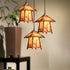 Traditional Japanese Resin Iron Copper House Cylinder 1/3 Light Island Light Chandelier For Dining Room