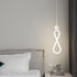 Contemporary Scandinavian Iron Silica Infinity Spiral LED Pendant Light For Bedroom