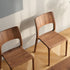 Contemporary Retro Walnut Wood Square Dining Chair Backrest For Dining Room