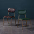 Contemporary Luxury Square PU Leather Upholstered Metal Frame Dining Chair Backrest Armless For Dining Room