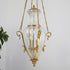 Contemporary Luxury Engraved Full Copper Glass Tapered Shade 4-Light Chandelier For Living Room