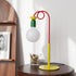 Contemporary Retro Curved Pole Round Ball Fruit Iron Glass 1/2 Light Table Lamp For Living Room