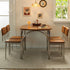 Traditional Vintage Elliptical Pine Ash Wood Stainless Steel Dining Table For 4 Seats