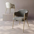 Modern Luxury Square Upholstered Curved Backrest Lambswool Stainless Steel Dining Chair Armrest For Dining Room