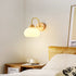 Contemporary Nordic Wood Acrylic Iron Flower Ball 1-Light Wall Sconce Lamp For Bedside