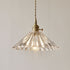 Traditional Vintage Round Cone Brass Glass 1-Light Pendant Light For Living Room