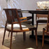 Contemporary Retro Square Microfiber Leather Upholstered Wood Dining Chair Rattan Backrest For Dining Room