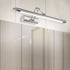 Modern Minimalist Strip Cylinder Foldable Hardware Stainless Steel PC LED Vanity Light Wall Sconce Lamp For Bathroom