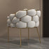 Modern Minimalist U-Shaped Metal Leather Vanity Stool 4-Legs Backrest Armrest For Bedroom
