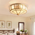 Contemporary Luxury Oval Dome Full Copper Glass 3/4/6 Light Flush Mount Ceiling Light For Bedroom