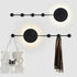 Modern Minimalist Round Long Coat Rack Shelf Iron LED Wall Sconce Lamp For Bedroom