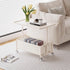 Modern Minimalist Rectangular Blister Board Iron Leather End Table 2-Tier Movable For Living Room