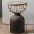 Traditional Vintage Round Half Column Wood Metal Coffee Table 1-Tier For Living Room