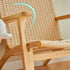Contemporary Scandinavian Rectangular Wood Rattan Chair Backrest Armrest For Living Room