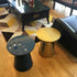 Contemporary Scandinavian Round Disc Column Fiberglass End Table 1-Tier For Living Room