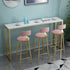 Contemporary Scandinavian Iron Velvet Sponge Marble Round Rectangular Bar Stool & Table Set For Kitchen