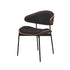 Modern Luxury Loop Curved Back Microfiber Leather Carbon Steel Dining Chair Backrest For Dining Room