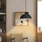 Modern Minimalist Ceramic Wood Semicircular 1-Light Pendant Light For Dining Room