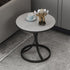 Modern Luxury Round Rock Slab Carbon Steel Coffee Table For Living Room