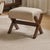 Traditional Chinese Rectangular Wood Fabric Chair Backless Armless For Living Room